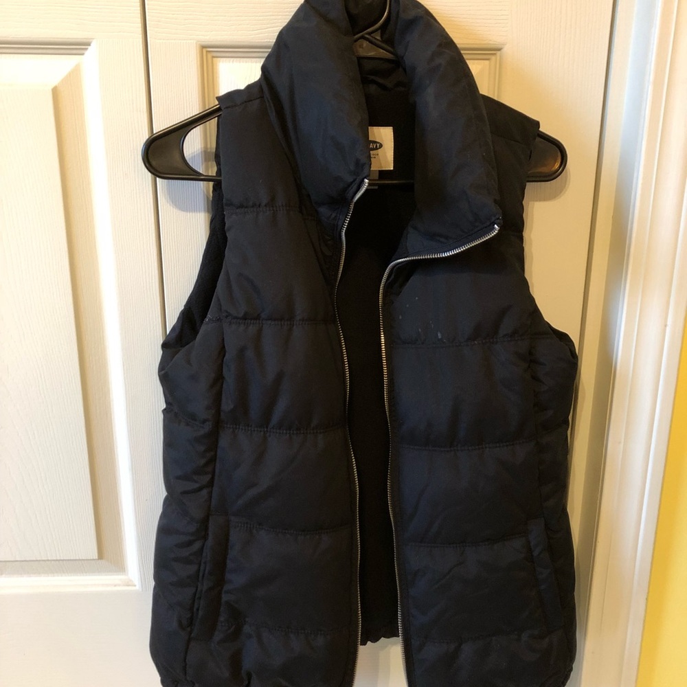 black puff vest Old Navy